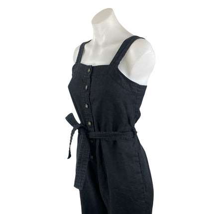 Everlane 100% Linen Square Neck Sleeveless Button Up Wide Leg Jumpsuit Romper 0