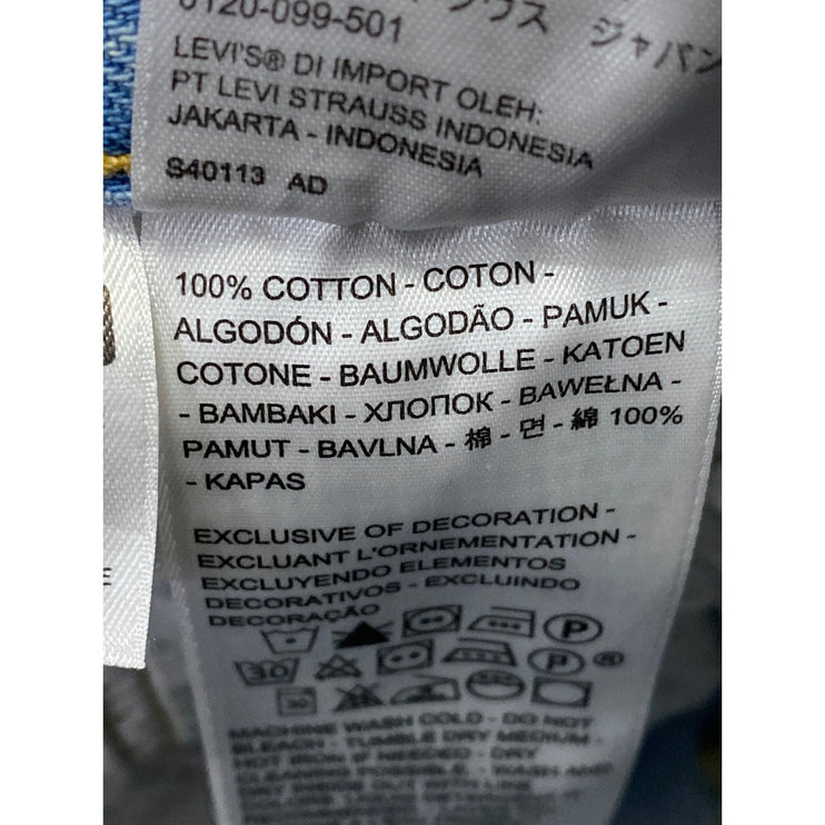 Levi's 501 Women's Blue High Waisted Frayed Raw Hem Denim Jeans Shorts Size 27