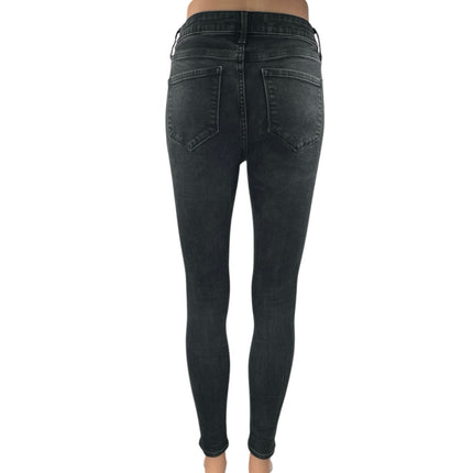 Old Navy Rockstar Black Super Skinny High Rise Distressed Denim Jeans Pants Sz 4