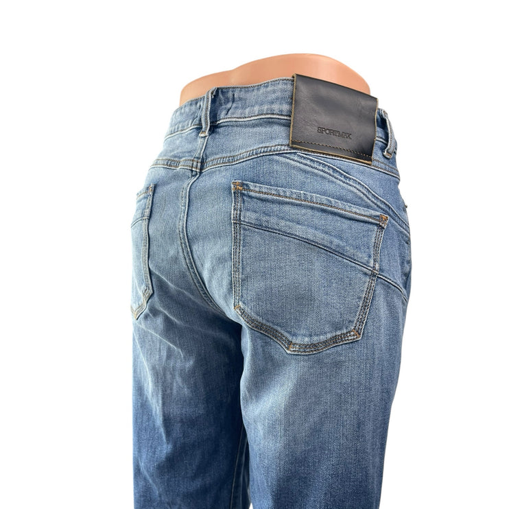 Sportmax Women Blue Perfect Fit High Rise Boyfriend Straight Denim Jeans Size 28