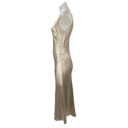 Aritzia Babaton Caspar Satin V Neck Sleeveless Midi Tank Sheath Slip Dress Sz S