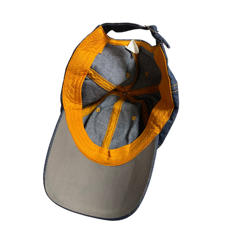 Women's Blue Rhinestone Bling Chambray Y2k Denim Jean Strapback Hat Cap OS