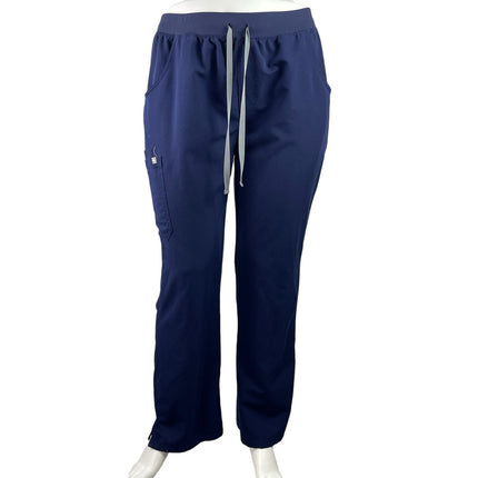 FIGS Kade Navy Blue Drawstring Straight Medical Nurse Cargo Scrub Pants Size XXL