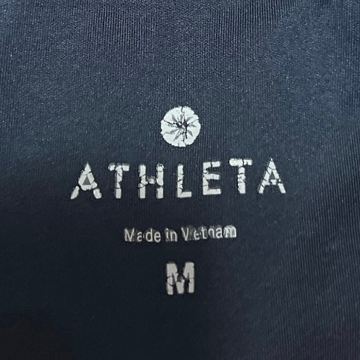 Athleta Tropical Precision Black High Waist Skinny Activewear Legging Pants M
