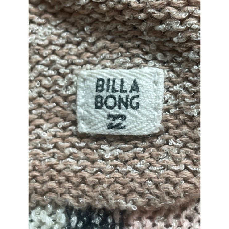 Billabong Bonfire Baja Womens Colorblock Long Sleeve Crop Hooded Sweater Top S