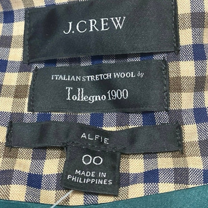 J.Crew Alfie Multicolor Italian Wool Checkered Plaid Blazer Coat Jacket Size 0