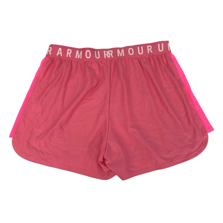 Under Armour Pink Spell Out Waistband Elastic Yoga Pull On Athletic Short Size M