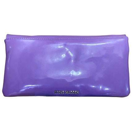 NEW Steve Madden Women's Glossy Purple Wristlet Clutch Crossbody Handbag OS