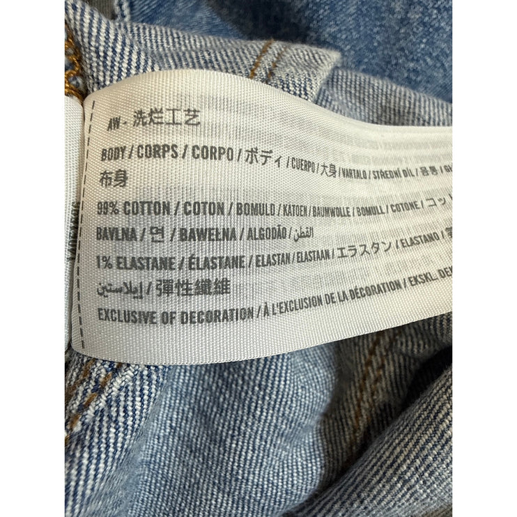 Abercrombie & Fitch Blue Sleeveless Crew Neck Zip Denim Jean Crop Top Size S