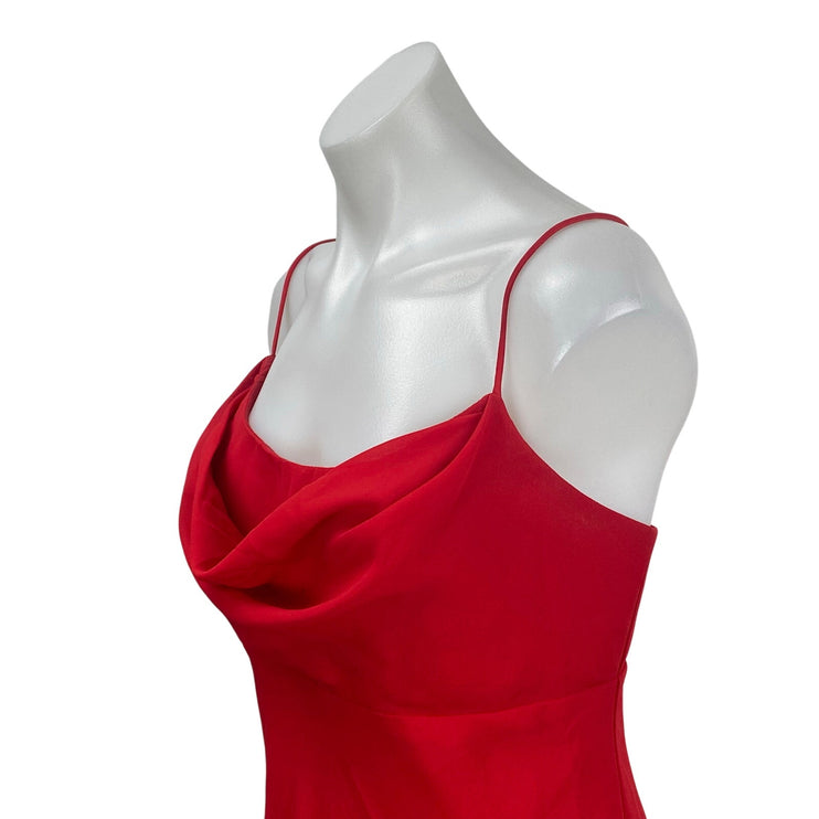 Chelsea NItes Red Cowl Neck Sleeveless Cami Camisole Tank Maxi Prom Dress Sz 12