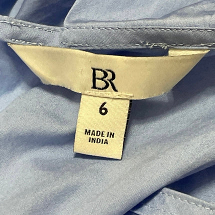 Banana Republic Women's Blue Short Balloon Sleeve Cotton Blouse Top Size 6
