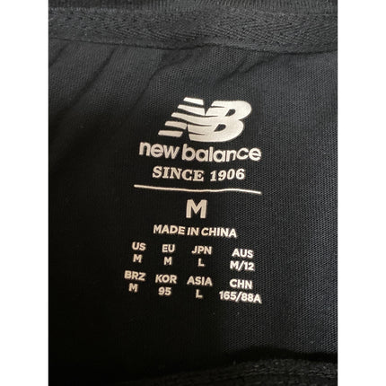 New Balance Women's Black Logo Spellout Short Sleeve Boxy Athletic T Shirt Top M
