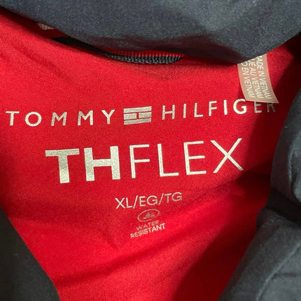 NEW Tommy Hilfiger THFLEX Navy Blue Double Layer Long Down Puffer Coat Jacket XL