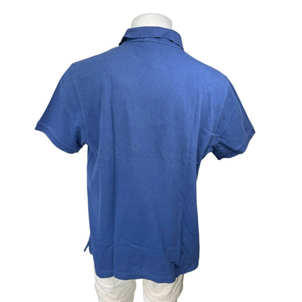 J.Crew Men's Blue Short Sleeve Collared Cotton Casual Golf Polo Shirt Top Size L