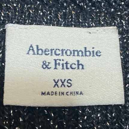Abercrombie & Fitch Women's Black Metallic Long Sleeve Knit Crop Sweater Top XXS