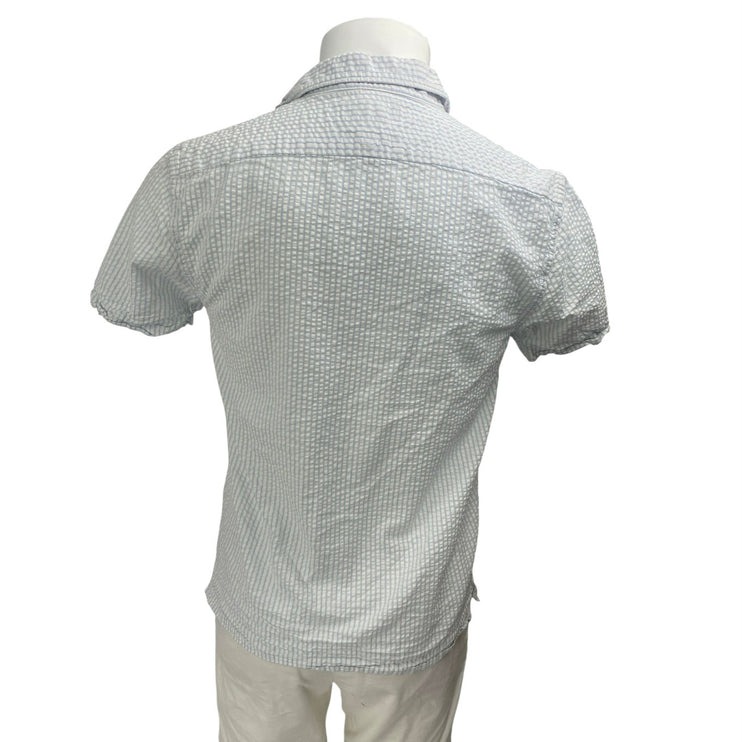 Banana Republic Men's Blue White Striped Slim Long Sleeve Button Up Shirt Top S