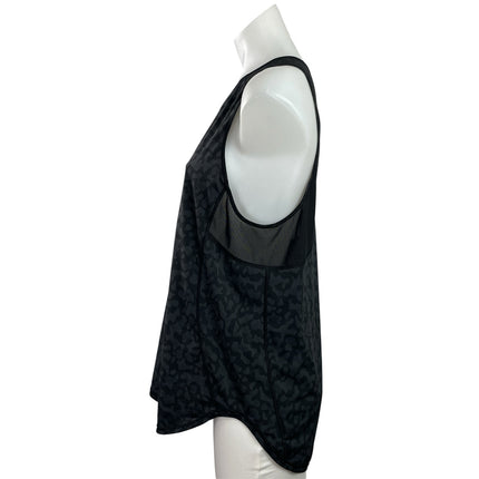 Lululemon Black Mesh Leopard Camouflage Sleeveless Activewear Sculpt Tank Top M