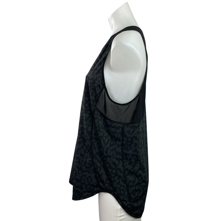 Lululemon Black Mesh Leopard Camouflage Sleeveless Activewear Sculpt Tank Top M