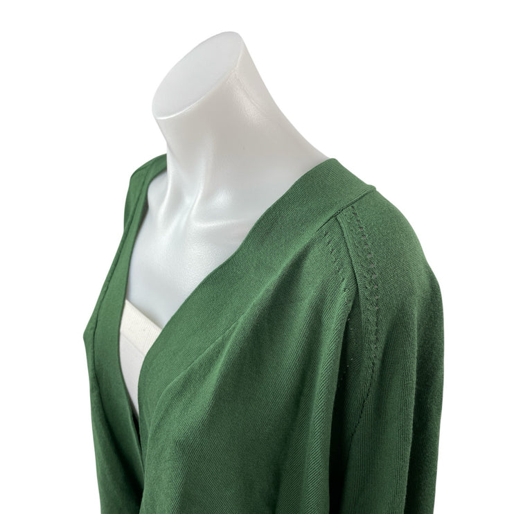 Lane Bryant Women's Green Knit Long Sleeve Open Cardigan Sweater Top Size 22/24