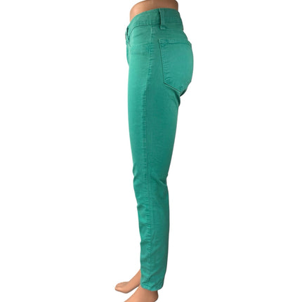 J Brand Saint Tropez Teal Green Mid Rise Skinny Stretch Trousers Jeans Pants 27