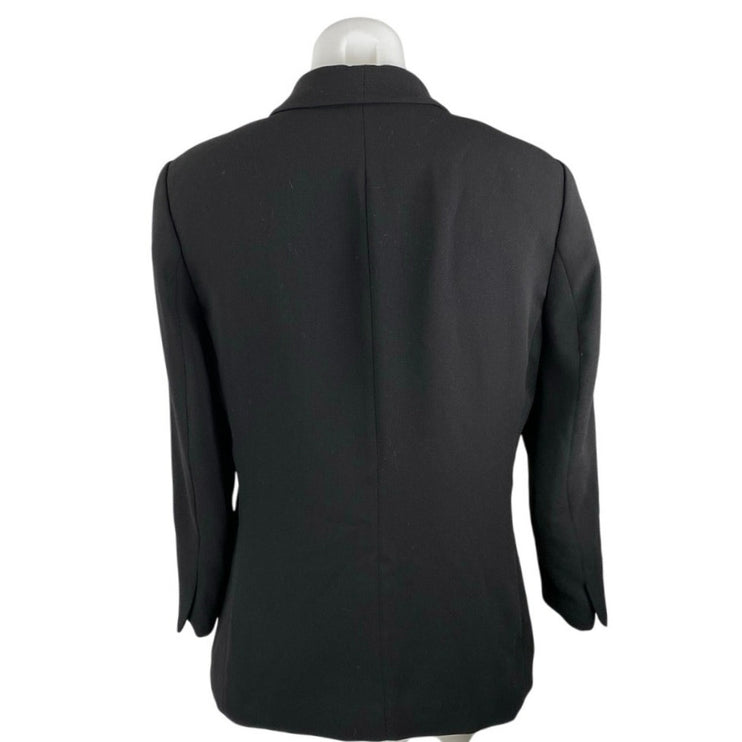 H&M Women's Black Open Front Collared Long Sleeve Blazer Coat Jacket Size 12