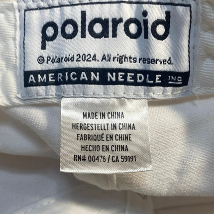 American Needle Polaroid Roscoe White Adjustable Snap Back Baseball Hat Cap OS