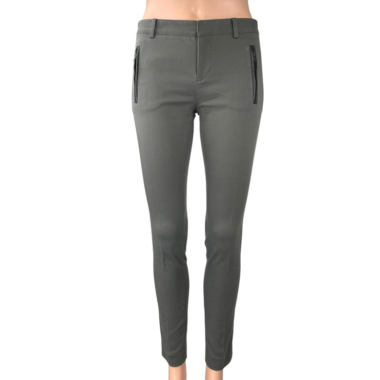 Club Monaco Gray Zip Pockets Low Rise Skinny Stretch Crop Ankle Trousers Pants 0