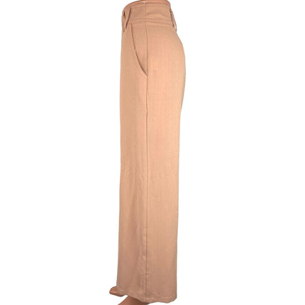 PrettyLittleThing Pink High Rise Wide Leg Cropped Ankle Career Dress Pants 10