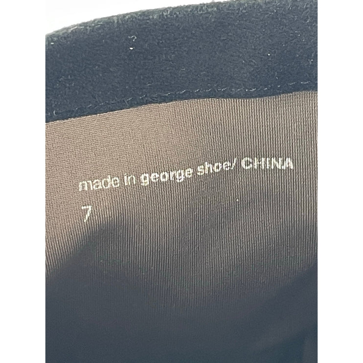 Joy Chen Women's Black Brown Suede Leather Round Toe Heeled Tall Boots Size 7