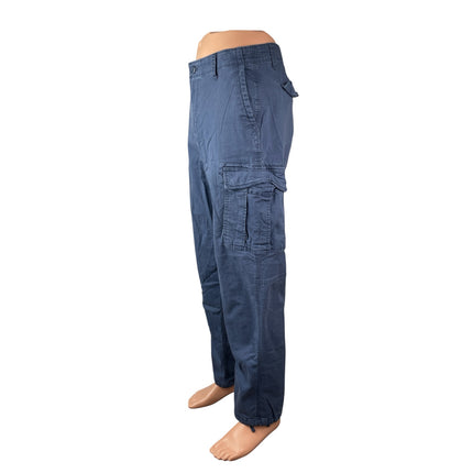 George Men's Blue High Rise Tapered Utility Combat Cargo Trousers Pants Size 30