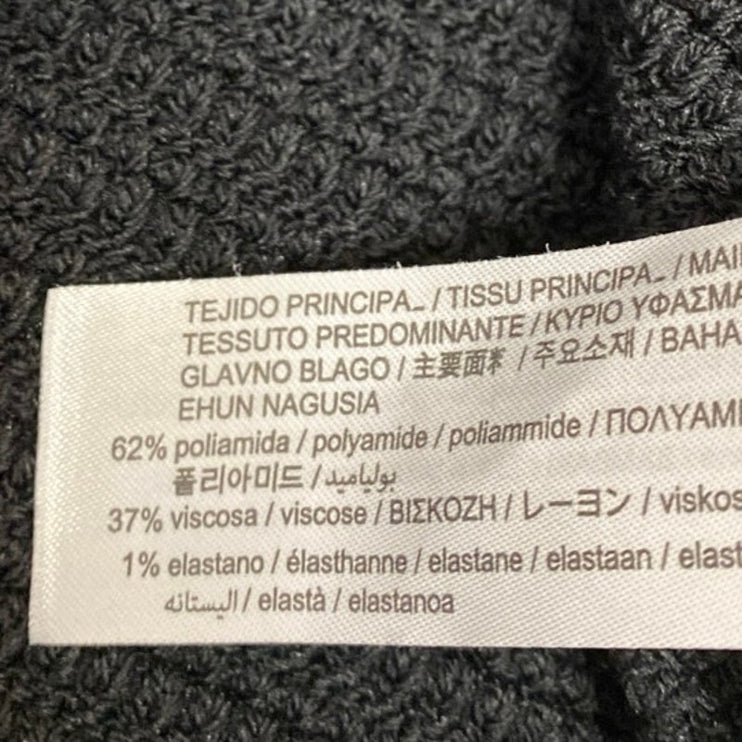 Zara Black White Off the Shoulder Puff Sleeve Bandeau Tube Knit Crop Top Size S