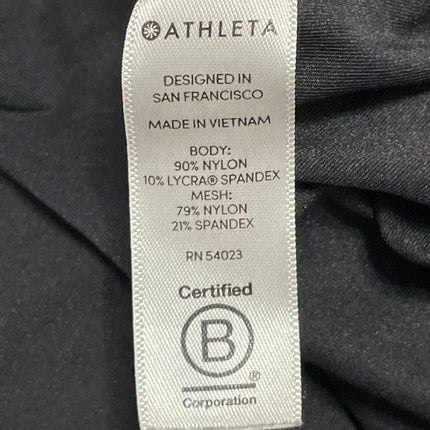 Athleta Women's Black Mesh Short Sleeve Yoga Athletic T Shirt Tee Top Size M