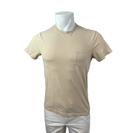 J.Crew Broken In Short Sleeve Pocket Men's Beige Slim Basic Tee T-Shirt Top Sz S