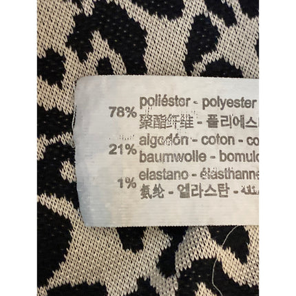 ZARA Black White Leopard Print Sleeveless Slit Cami Camisole Midi Slip Dress M