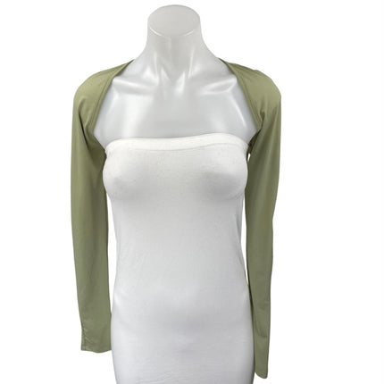 Princess Polly Women's Green Long Sleeve Stretch Cardigan Bolero Crop Top Size 4