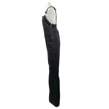 Pilcro and the Letterpress Black Velvet Velour Wide Leg Romper Jumpsuit Size 29