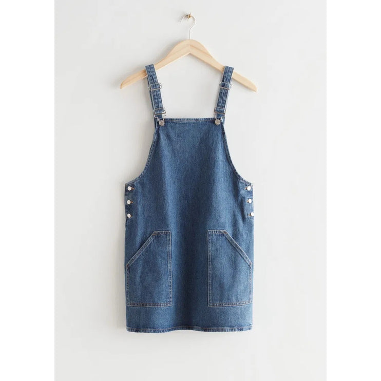 & Other Stories Blue Dungaree Overall Jumper Denim Jean Sleeveless Dress Size 6