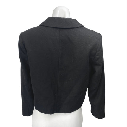 Zara Women's Black Gold Buttons Collar Long Sleeve Crop Shirt Jacket Top Size M