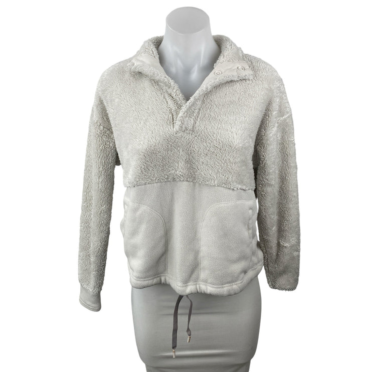 All in Motion Women's White Sherpa Fleece Yoga Athletic Activewear Sweatshirt XS