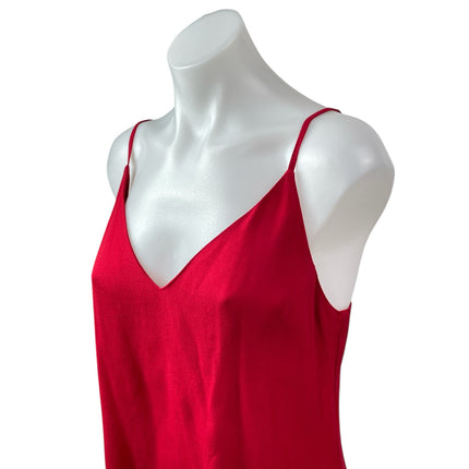 Reformation Marlowe Red Sleeveless V Neck Slit Cami Camisole Mini Slip Dress M