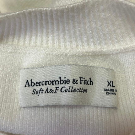 Abercrombie & Fitch White Brown Striped Long Sleeve Oversized Sweater Top XL