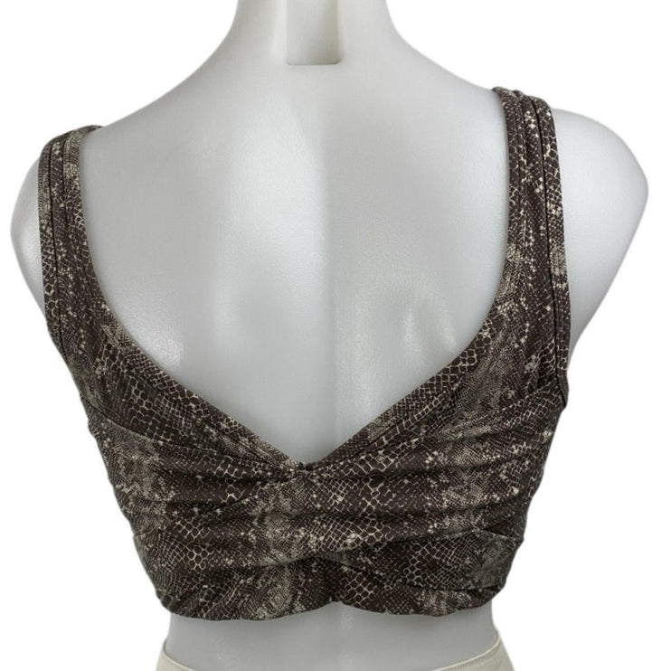 Varley Let's Go Walker Snakeskin Yoga Athletic Activewear Crop Tank Bra Top Sz M