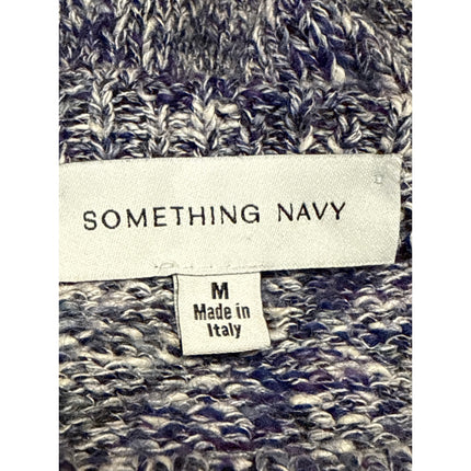 Something Navy Women's Blue 100% Merino Wool Long Sleeve Sweater Top Size M