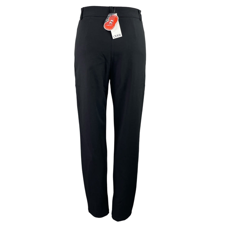 NEW Cider Women's Black Pleated High Waisted Straight Trousers Pants Size XS