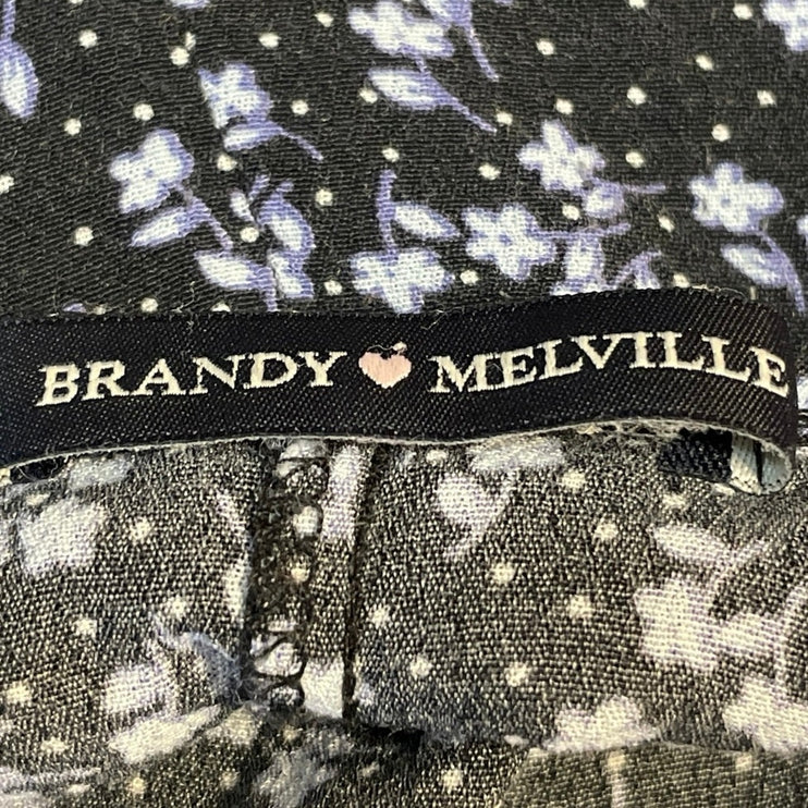 Brandy Melville Black Floral Sleeveless Tie Back Cami Tank Midi Dress Size S