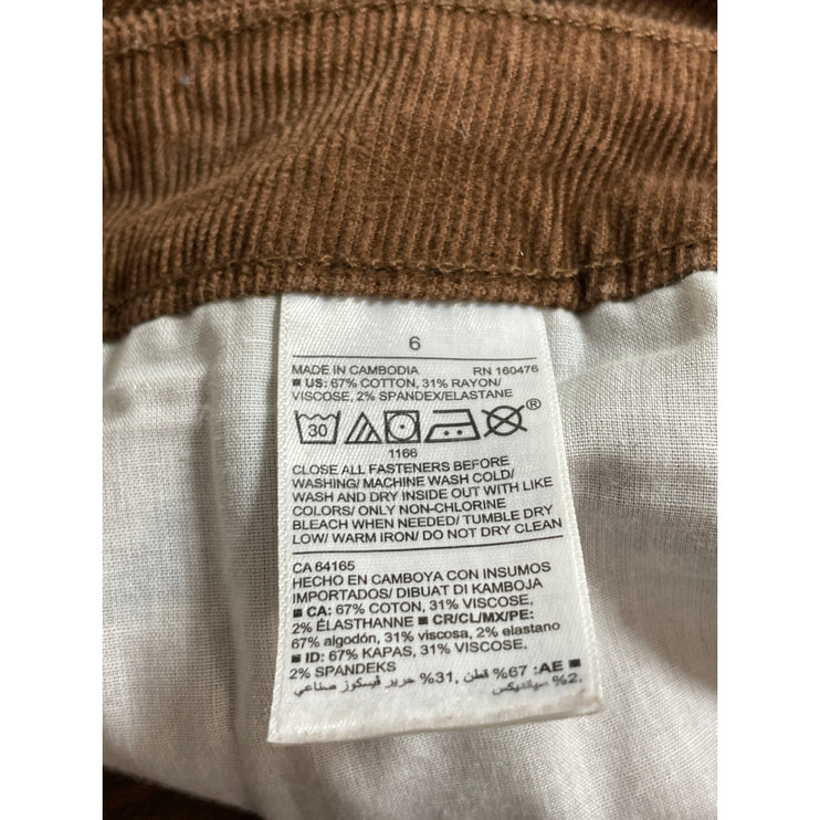 Old Navy Rockstar Corduroy Women's Brown High Rise Skinny Trousers Pants Size 6