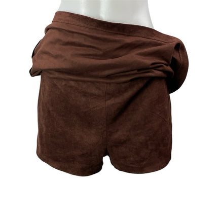 Amanda Uprichard Freya Women's Brown Faux Suede Tie Two Piece Skirt Set Size S