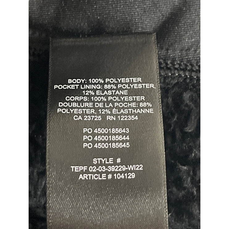 Aritzia Sunday Best Womens Black Faux Fur Long Sleeve Teddy Hooded Coat Jacket S