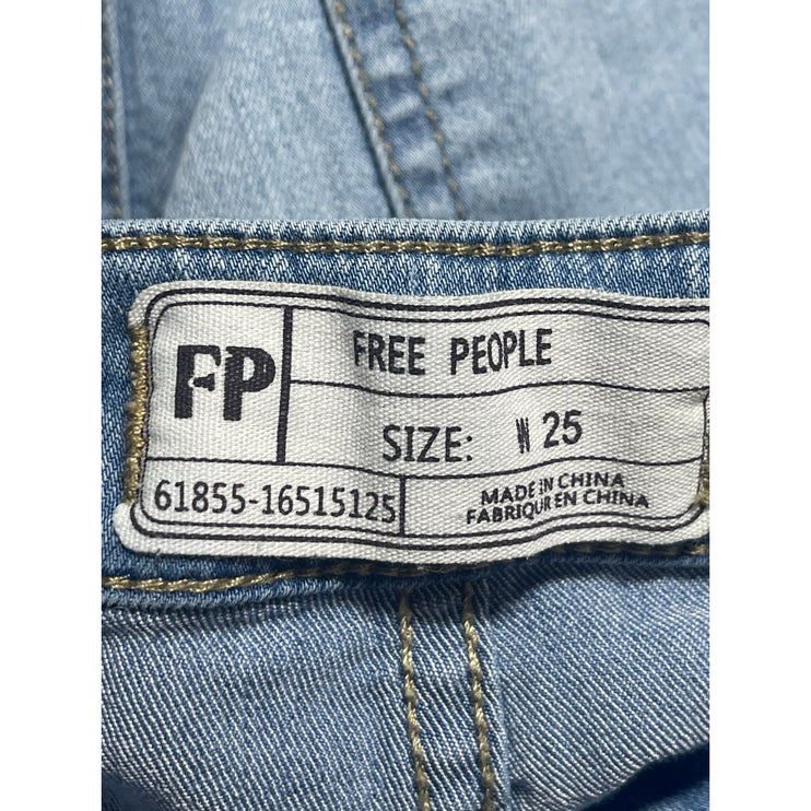 Free People Blue High Rise Bell Bottom Bootcut Flare Denim Jeans Pants Size W25