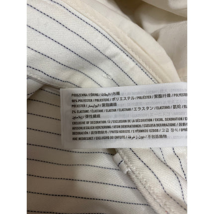 Abercrombie & Fitch Women's White Striped Pleated Wide leg Trousers Pants Sz 36